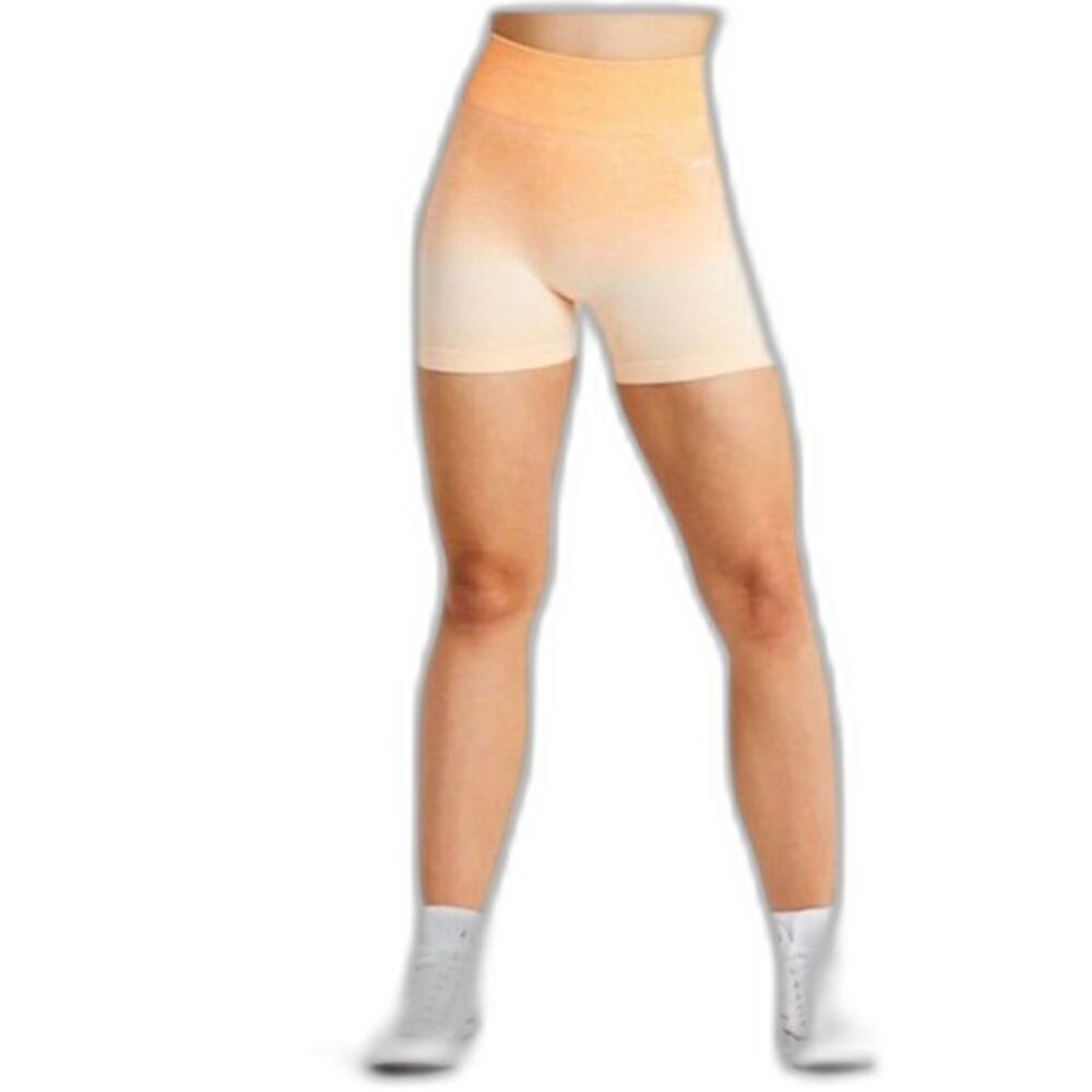AYBL Women's Orange Ombre High Rise Seamless Workout Bike Shorts Size XS